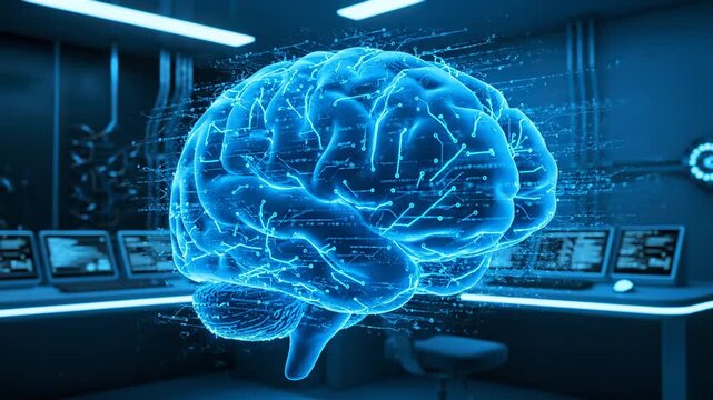 Artificial Intelligence Brain - Futuristic Technology and Neural Networks.