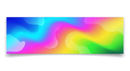 Obraz premium Vibrant Abstract Gradient Background with Dynamic Fluid Wavy Shapes and Smooth Color Transitions