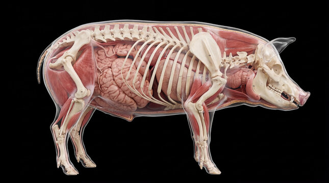 Pig Anatomy Skeleton Muscles.