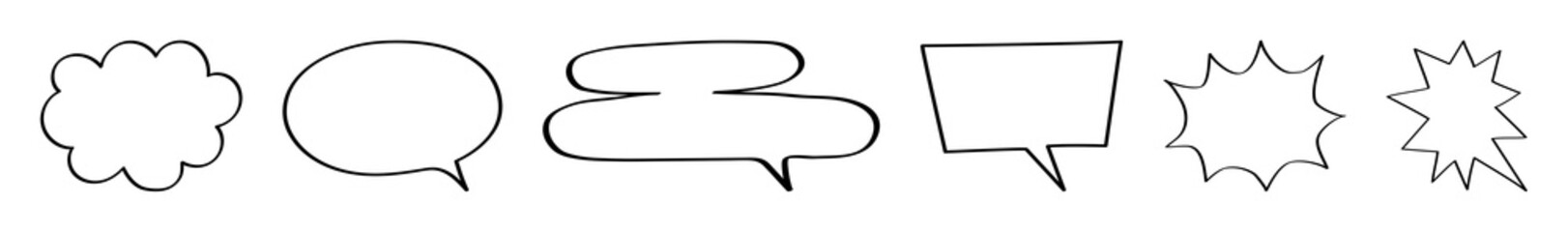 PNG Comic speech bubbles vector illustration on transparent background