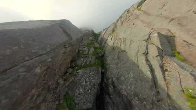 Extreme FPV Drone ProximityFlight Through a Narrow Montain Rock Gap