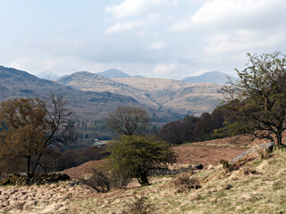 View from Cnap Mor near the West Highland Way, looking north to the Tyndrum Hills. Loch Lomond and the Trossachs National Park, Southern Highlands of Scotland. © David