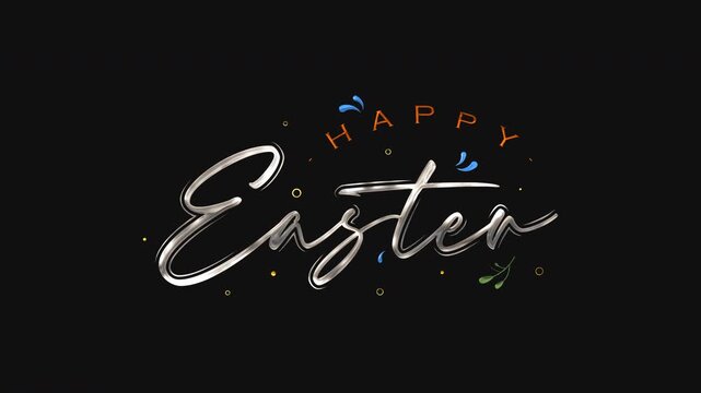 Text happy easter in artistic font. Ideal for easter greeting cards, social media posts, church flyers, and holidaythemed designs.