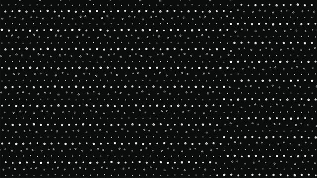 Background pattern with white stars and triangles on black geometric abstract design for modern digital creative projects wallpaper texture holiday festive celebration decoration seamless repeat