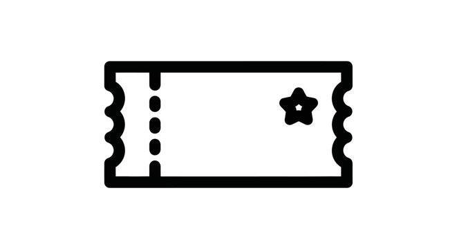 Black ticket icon with star symbol