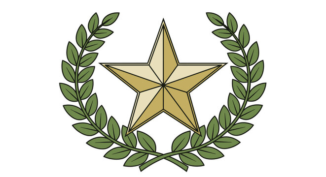 The star symbol surrounded by laurel wreath on Day of the Veterans