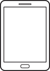 Obraz premium Modern tablet device icon isolated on white minimalist digital vector illustration outline
