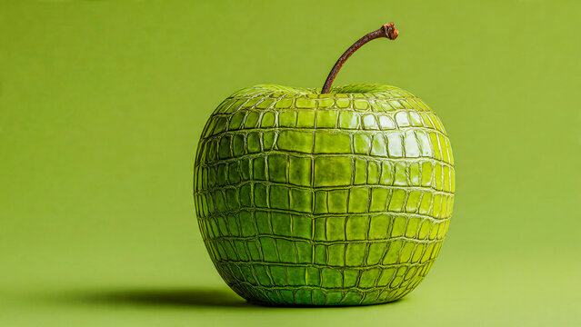 Pomme verte avec peau de crocodile