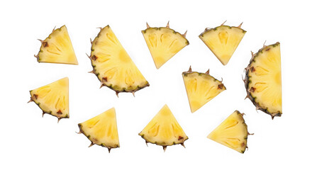 Naklejka premium Pineapple slices on transparent background for healthy snacking and recipes