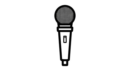 Black and white illustration of a handheld microphone © Uzairahmed