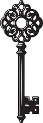 Obraz premium Steampunk ornate brass key icon isolated on white 2D flat design vector illustration