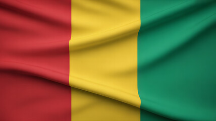 Obraz premium Dynamic flowing flag of Guinea evokes patriotism and national pride, perfect for global events, travel themes, or cultural projects, bold and vibrant