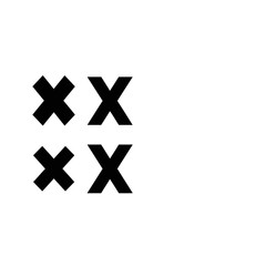 Obraz premium Four Black Cross Marks on White Background, Simple Graphic Symbol
