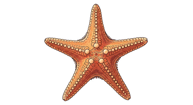 Close-up of a colorful starfish on a white background