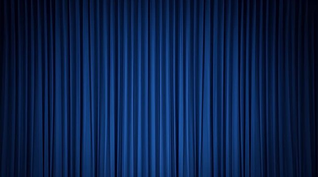 Vivid blue stage curtains animating open and closed with a green screen chroma key background providing versatile digital compositing opportunities for various creative projects and presentations