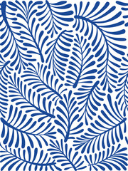 Fototapeta premium A handmade drawing seamless pattern featuring a sketch of beautiful curved leaves. Retro-style vector illustration. Suitable for embroidery, wallpaper, packaging, and more.