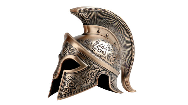 Ancient Warrior's Helm: A detailed bronze helmet, a symbol of strength and valor, stands as a testament to history and the art of ancient craftsmanship.