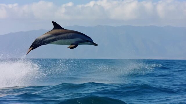 Dolphin jumping out of water