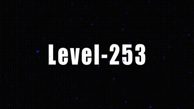 Ultimate Level 253 Gaming Achievement Unlock Featuring A High Tech Digital Matrix Background With Glowing Green Particles For Streamers

