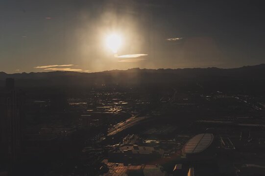 Golden Hour Sunset Timelapse Over Las Vegas