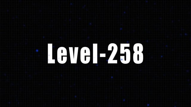 Ultimate Level 258 Gaming Achievement Unlock Featuring A High Tech Digital Matrix Background With Glowing Green Particles For Streamers
