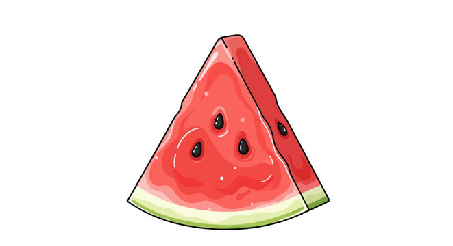Refreshing watermelon slice illustration