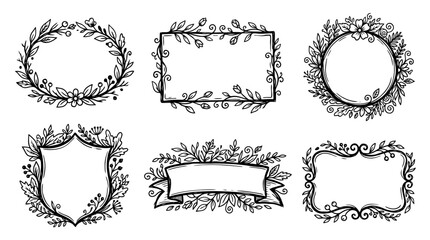 organic sign, Hand-drawn outline doodle sketches vector set collection , white background , PNG and SVG isolate