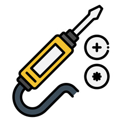 Screwdriver with Interchangeable Heads Vector Icon