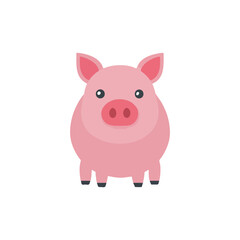 Fototapeta premium Cute Pink Pig Cartoon Illustration Vector Graphic Design