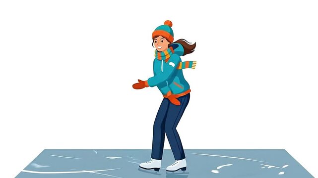 Ice Skating Person Clipart Isolated on White Background