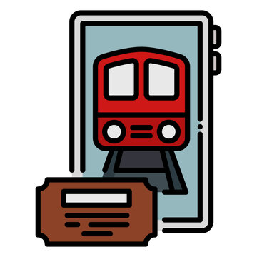 Digital Train Ticket App on Mobile Device