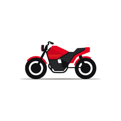 Fototapeta premium Red Motorcycle Flat Design Vector Illustration