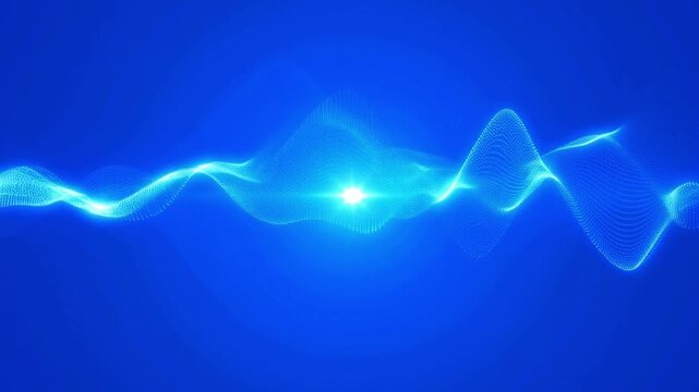 Abstract Blue Wave Background &ndash; Smooth Flowing Digital Design 4K Video