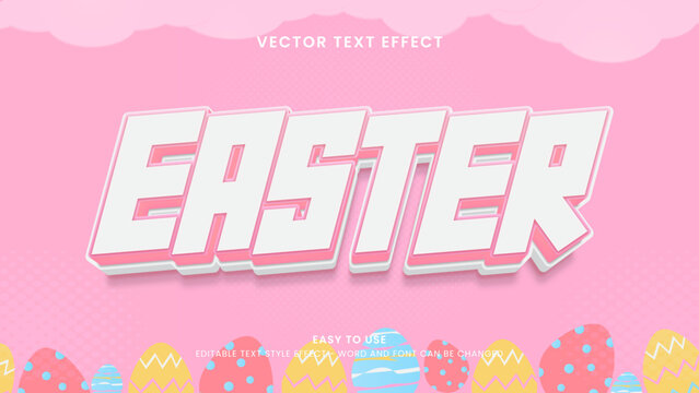 easter editable text effect 3d