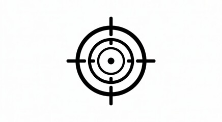 Black Crosshair Target Icon isolated on a transparent background
