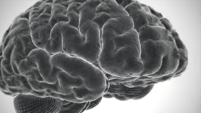 Detailed 3D CGI animation depicting neurological processes within a human brain showcasing intricate nerve cells and neuronal network activity in a medical education and research background