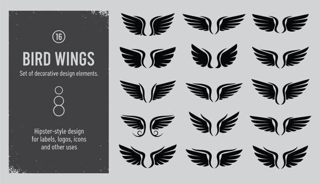 Bird wings temporary tattoos sticker sheet