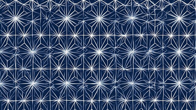 Traditional japanese asanoha pattern on navy blue background