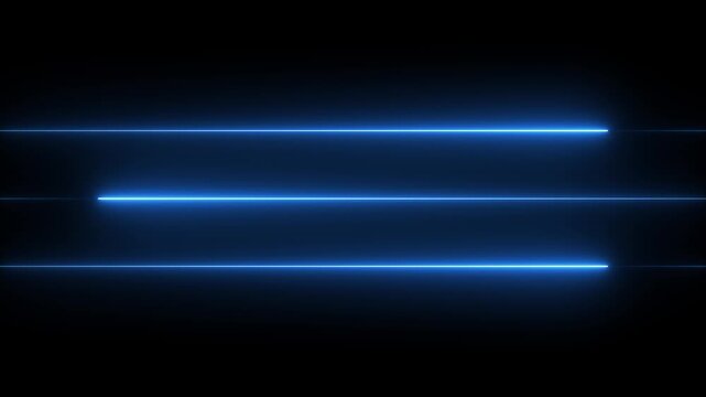 Blue Neon Light Bars Glowing on Dark Background Technology Concept blue neon lights glowing bars neon lines