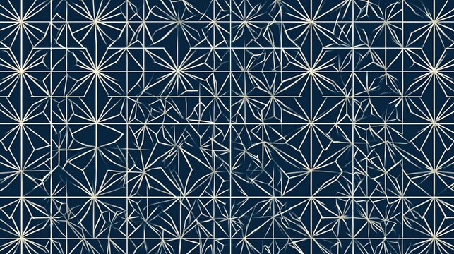 Traditional japanese asanoha pattern on dark blue background