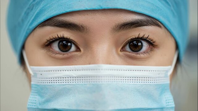 Eyes of Compassion: A close-up portrait of a healthcare professional, with deep, empathetic eyes that reflect dedication and unwavering commitment to care.