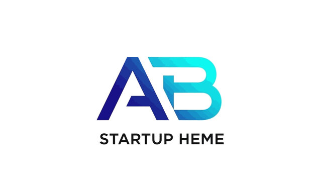 Modern AB Startup Logo Design Template.