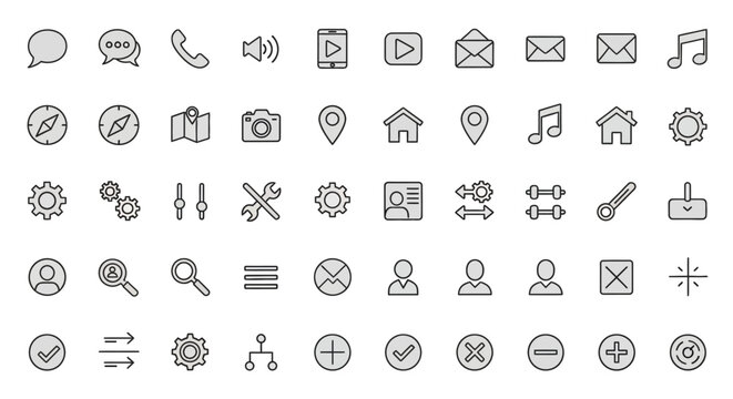 Collection of various web application icons.