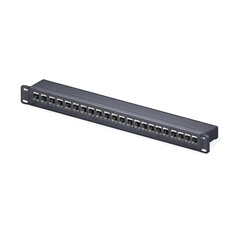 Fototapeta premium High-density network patch panel, a vital rack-mountable component for structured cabling systems and efficient data center infrastructure management, ensuring robust connectivity