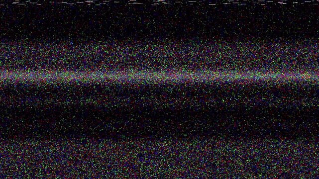 Static Noise on Old Television Screen with Glitch Effect and Interference.