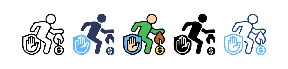 Fototapeta premium Crime Prevention multiple icon