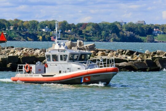 US Coast Guard fast response boat on patrol