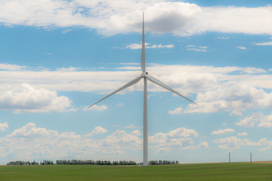Canada, SK, Assiniboia.  Wind turbine in the southern prairies.