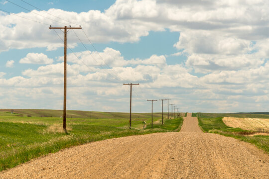 Canada, SK, Moosejaw.  Dirt road, Saskatchewan route 735, enroute to Moosejaw.