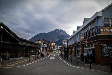 Naklejka premium Yufuin, a fairytale town in Oita Prefecture, Kyushu, Japan